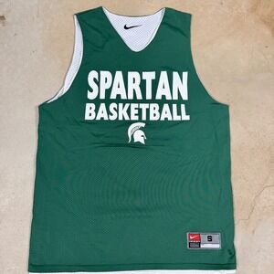 Nike Team issued Michigan State Spartans Basketball Jersey Reversible Mens S
